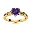 Image 1 : Natural 0.65 CTW Amethyst Solitaire Ring 14K Yellow Gold