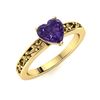 Image 2 : Natural 0.65 CTW Amethyst Solitaire Ring 14K Yellow Gold