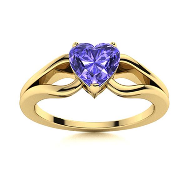 Natural 1.55 CTW Tanzanite Solitaire Ring 14K Yellow Gold