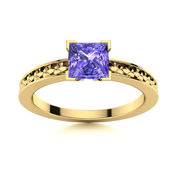 Natural 1.03 CTW Tanzanite Solitaire Ring 18K Yellow Gold