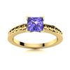 Image 1 : Natural 1.03 CTW Tanzanite Solitaire Ring 18K Yellow Gold