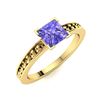 Image 2 : Natural 1.03 CTW Tanzanite Solitaire Ring 18K Yellow Gold