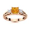 Image 1 : Natural 0.91 CTW Citrine & Diamond Engagement Ring 18K Rose Gold