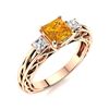Image 2 : Natural 0.91 CTW Citrine & Diamond Engagement Ring 18K Rose Gold