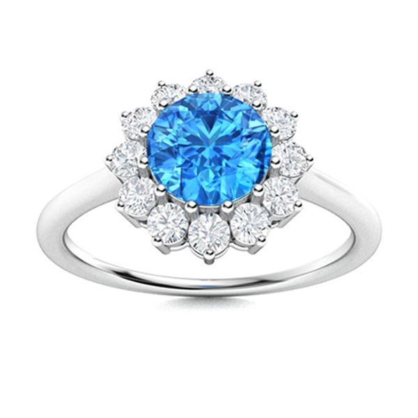 Natural 1.08 CTW Tourmaline & Diamond Engagement Ring 18K White Gold