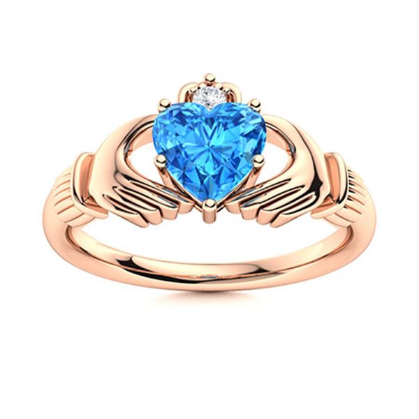 Natural 1.58 CTW Topaz & Diamond  Engagement Ring 14K Rose Gold