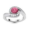 Image 1 : Natural 1.10 CTW Tourmaline & Diamond Engagement Ring 18K White Gold