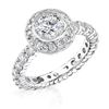 Image 1 : Natural 3.2 CTW Round Cut Diamond Engagement Ring 14KT White Gold