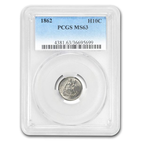 1862 Liberty Seated Half Dime MS-63 PCGS
