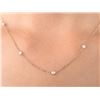 Image 3 : Natural 0.32 CTW Round Cut Bezel Set Diamond Train Necklace 18KT Yellow Gold