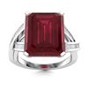 Image 1 : Natural 4.37 CTW Ruby & Diamond Engagement Ring 18K White Gold