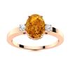 Image 1 : Natural 1.27 CTW Citrine & Diamond Engagement Ring 14K Rose Gold