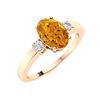 Image 2 : Natural 1.27 CTW Citrine & Diamond Engagement Ring 14K Rose Gold