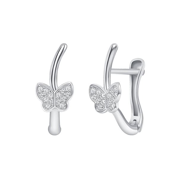 Natural 0.17 CTW Butterfly Diamond Earrings 14KT White Gold