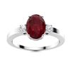 Image 1 : Natural 1.53 CTW Ruby & Diamond Engagement Ring 14K White Gold