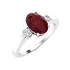 Image 2 : Natural 1.53 CTW Ruby & Diamond Engagement Ring 14K White Gold