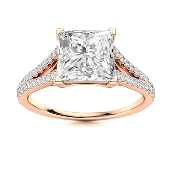 Natural 1.81 CTW Diamond Solitaire Ring 14K Rose Gold
