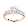 Image 1 : Natural 1.78 CTW Rose Quartz & Diamond Engagement Ring 18K Rose Gold