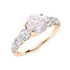 Image 2 : Natural 1.78 CTW Rose Quartz & Diamond Engagement Ring 18K Rose Gold