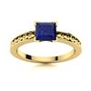 Image 1 : Natural 0.67 CTW Sapphire Solitaire Ring 18K Yellow Gold