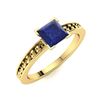 Image 2 : Natural 0.67 CTW Sapphire Solitaire Ring 18K Yellow Gold