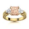 Image 1 : Natural 1.81 CTW Morganite & Diamond Engagement Ring 14K Yellow Gold
