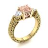 Image 2 : Natural 1.81 CTW Morganite & Diamond Engagement Ring 14K Yellow Gold
