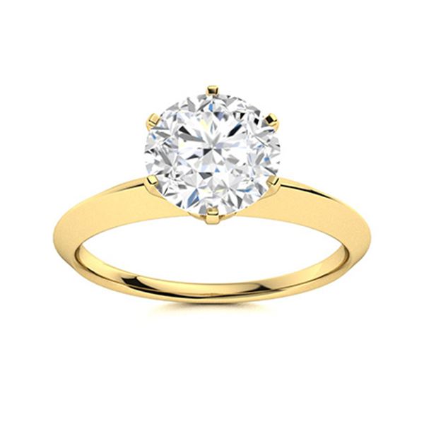 Natural 1.86 CTW Diamond Solitaire Ring 14K Yellow Gold