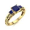 Image 2 : Natural 1.23 CTW Sapphire Solitaire Ring 18K Yellow Gold