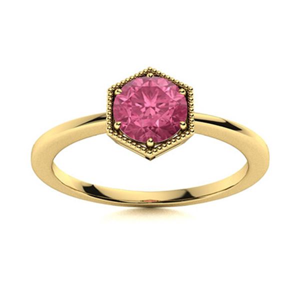 Natural 1.21 CTW Tourmaline Solitaire Ring 14K Yellow Gold