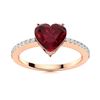 Image 1 : Natural 1.26 CTW Ruby & Diamond Engagement Ring 18K Rose Gold