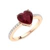 Image 2 : Natural 1.26 CTW Ruby & Diamond Engagement Ring 18K Rose Gold
