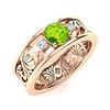 Image 2 : Natural 0.48 CTW Peridot & Diamond Engagement Ring 18K Rose Gold