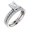 Natural 2.82 CTW Pave Emerald Cut Diamond Engagement Ring 18KT White Gold