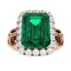 Natural 4.57 CTW Emerald & Diamond Engagement Ring 14K Rose Gold