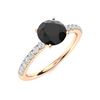 Image 2 : Natural 1.97 CTW Onyx & Diamond Engagement Ring 18K Rose Gold
