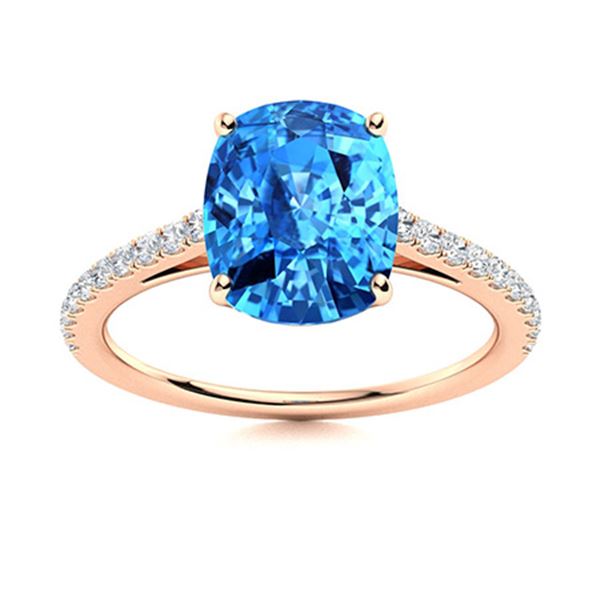 Natural 4.99 CTW Topaz & Diamond Engagement Ring 18K Rose Gold