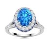 Natural 2.13 CTW Topaz, Sapphire & Diamond Engagement Ring 18K White Gold