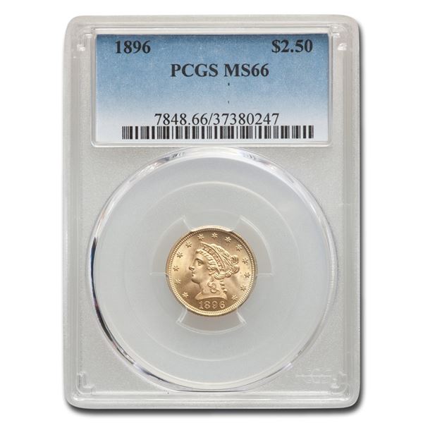 1896 $2.50 Liberty Gold Quarter Eagle MS-66 PCGS