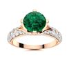 Natural 1.83 CTW Emerald & Diamond Engagement Ring 14K Rose Gold
