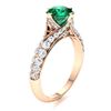 Image 2 : Natural 1.83 CTW Emerald & Diamond Engagement Ring 14K Rose Gold