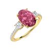 Image 2 : Natural 2.40 CTW Tourmaline & Diamond Engagement Ring 18K Yellow Gold