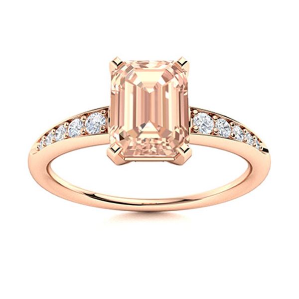 Natural 1.55 CTW Morganite & Diamond Engagement Ring 14K Rose Gold