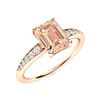 Image 2 : Natural 1.55 CTW Morganite & Diamond Engagement Ring 14K Rose Gold