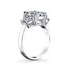 Image 4 : Natural 2.02 CTW Emerald Cut & Trapezoid 3-Stone Diamond Ring 14KT White Gold