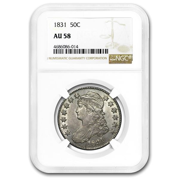 1831 Capped Bust Half Dollar AU-58 NGC