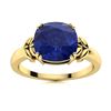 Natural 2.96 CTW Sapphire Solitaire Ring 14K Yellow Gold