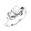 Image 2 : Natural 0.77 CTW Pearl Solitaire Ring 18K White Gold