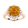 Natural 3.04 CTW Citrine & Diamond Engagement Ring 14K Rose Gold