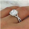 Natural 2.42 CTW Crisscross Cushion Cut Diamond Engagement Ring 14KT White Gold